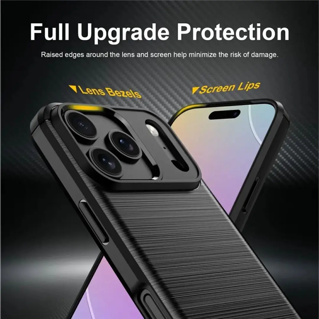Selected Geborsteld TPU Hoesje iPhone 18 Pro Max - Zwart - afbeelding 6 van 6
