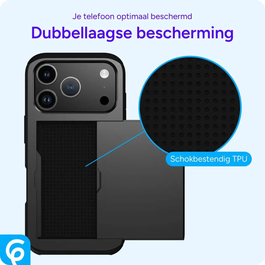 Selected Hoesje iPhone 18 Pro Kaarthouder - 2 Pasjes - Zwart - afbeelding 5 van 6