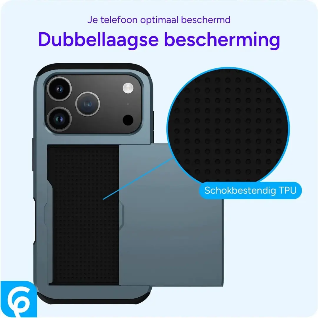 Selected Hoesje iPhone 18 Pro Kaarthouder Blauw - 2 Pasjes - afbeelding 6 van 6