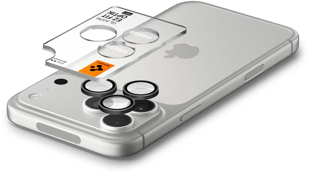 Spigen AGL12043 Camera Lens Protector - 9H Glas - Donker Grijs - 2 Stuks - afbeelding 4 van 6