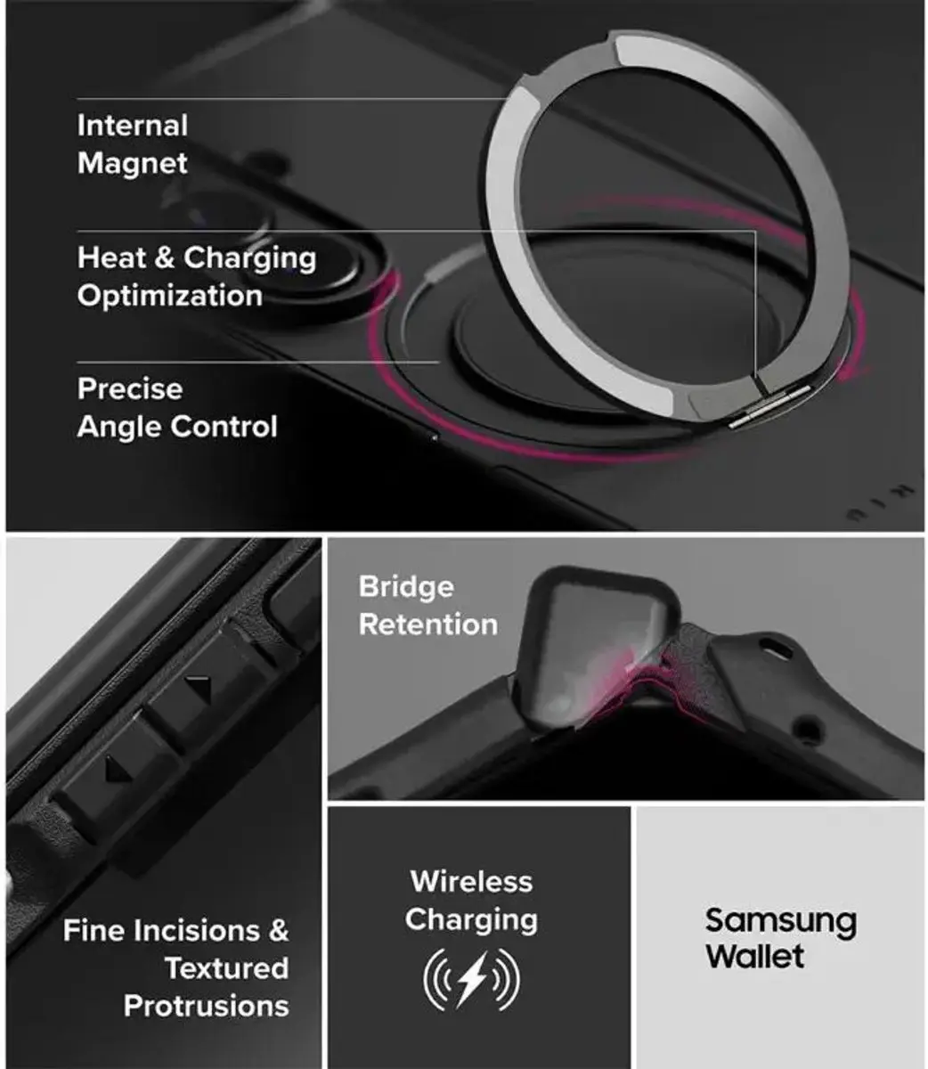 Ringke Hoesje Samsung Galaxy Z Fold8 Ultra - MagSafe - Rugged Zwart - afbeelding 3 van 6