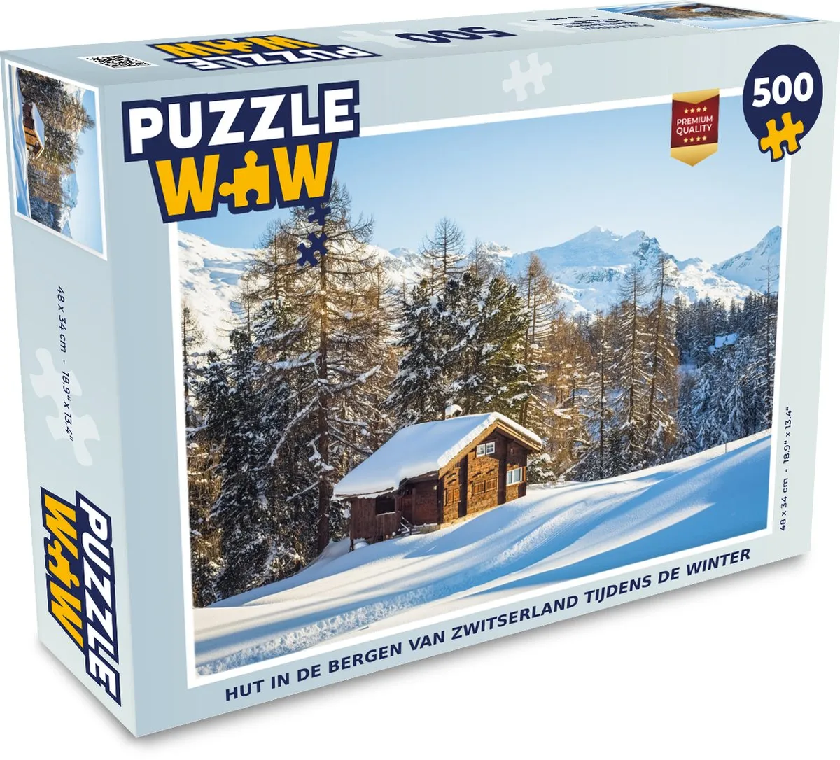 PuzzleWow Zwitserland Winter Puzzel 500 Stuks Multicolor