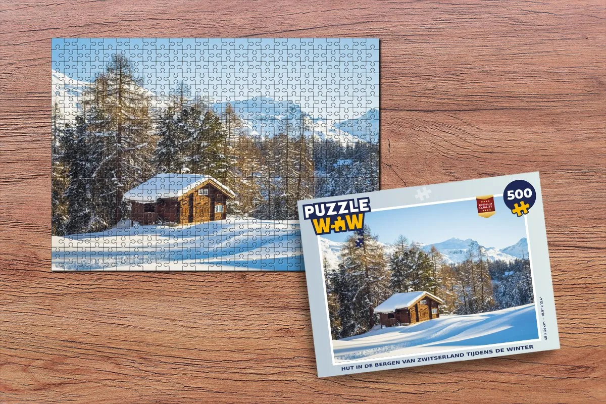 PuzzleWow Zwitserland Winter Puzzel 500 Stuks Multicolor