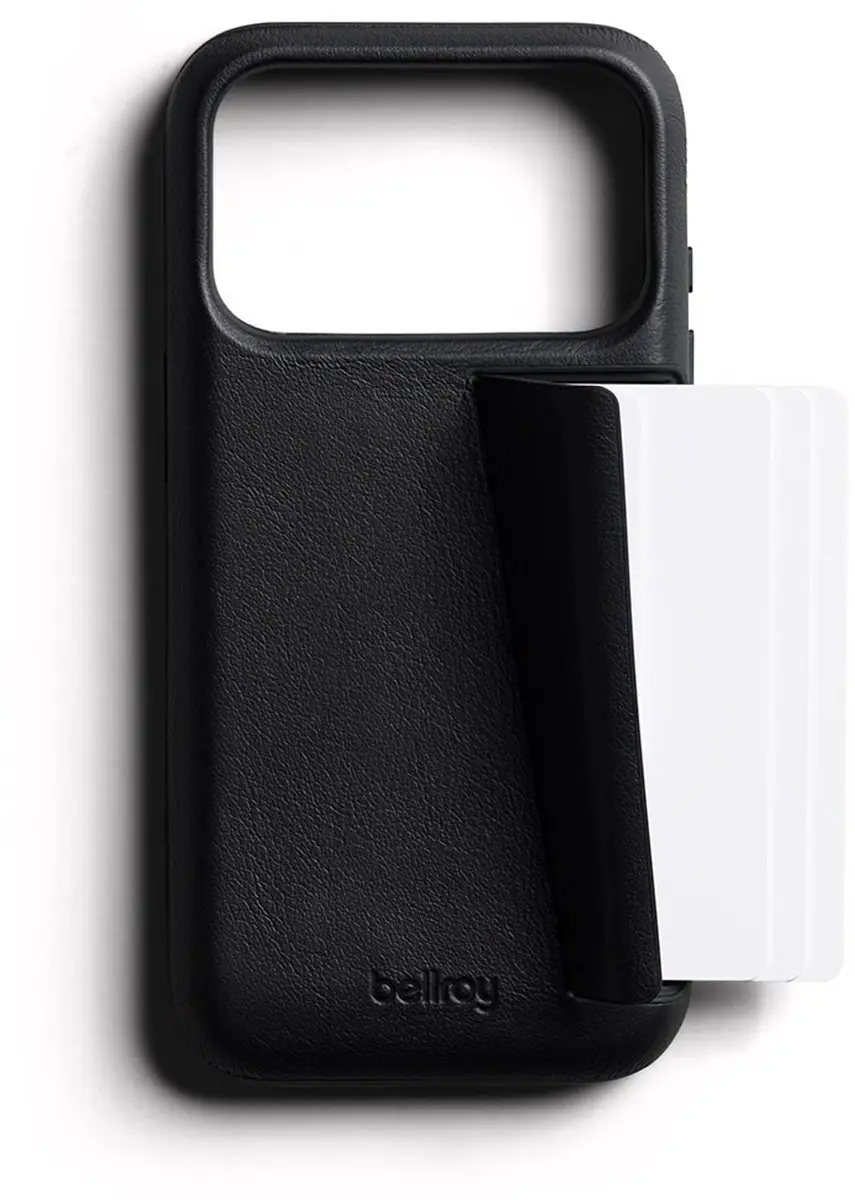 Bellroy Full Lederen 3 Card iPhone 18 Pro Portemonnee - Zwart - afbeelding 5 van 6