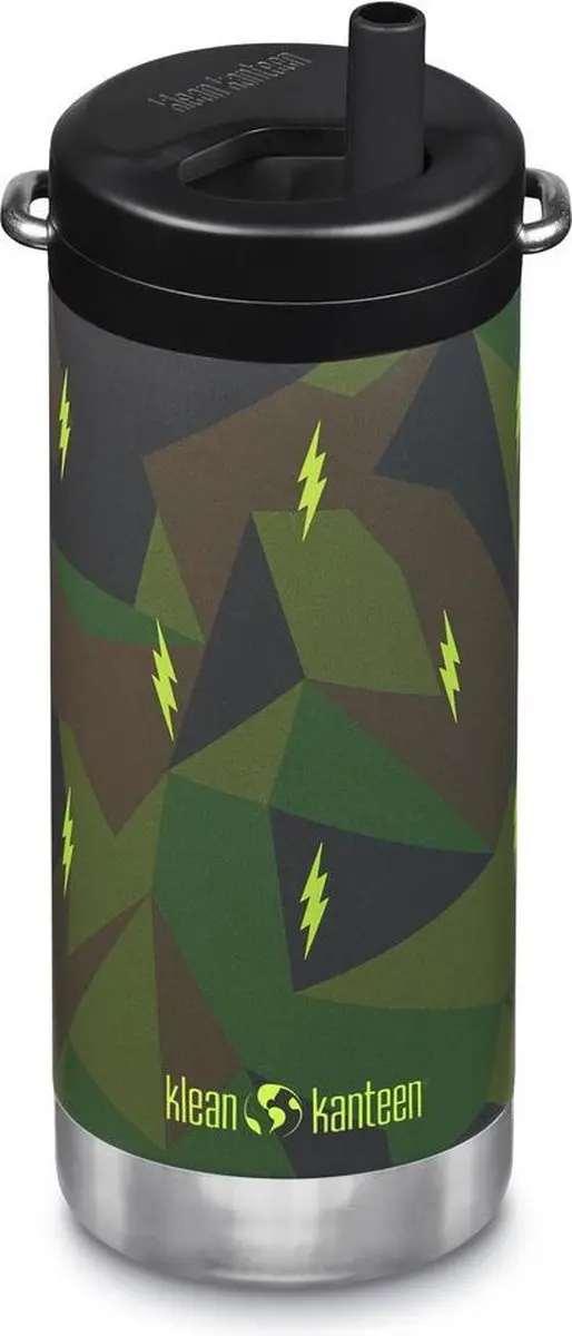 Klean Kanteen schoolbeker, TwistCap Straw, 355 ml RVS