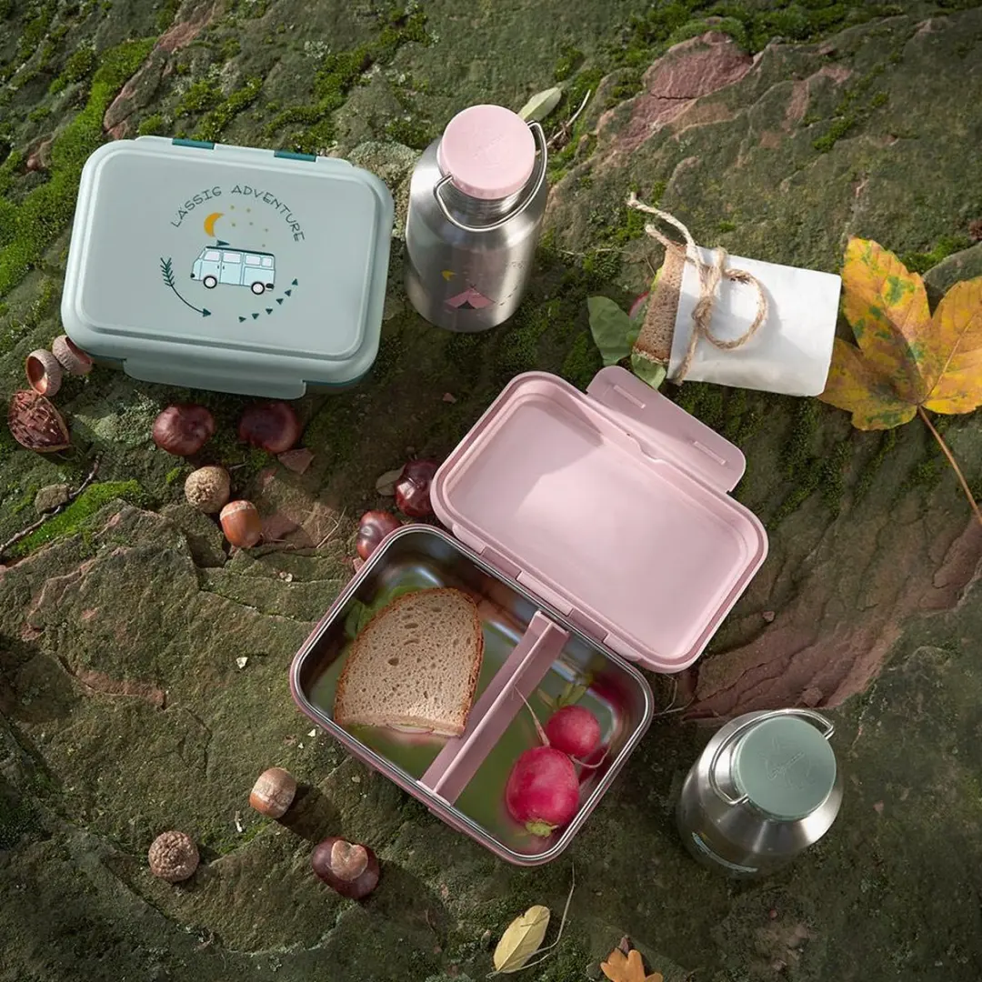 Lässig Adventure Bus Lunchbox 1.5L - Groen - 2 Vakken