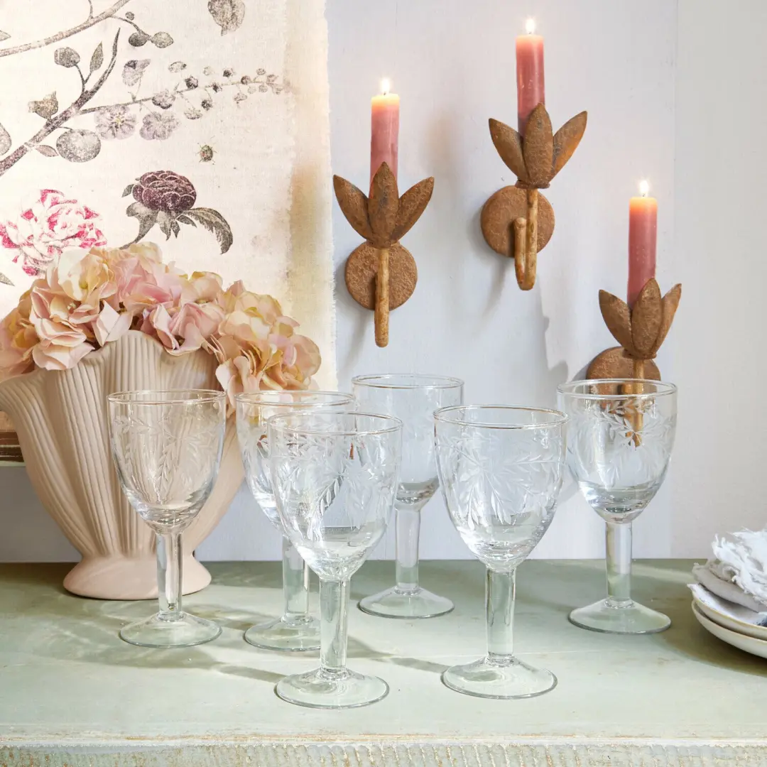Loberon Glas Florineau - 6 Stuks Ø8.5cm Heldere Glazen - afbeelding 3 van 4