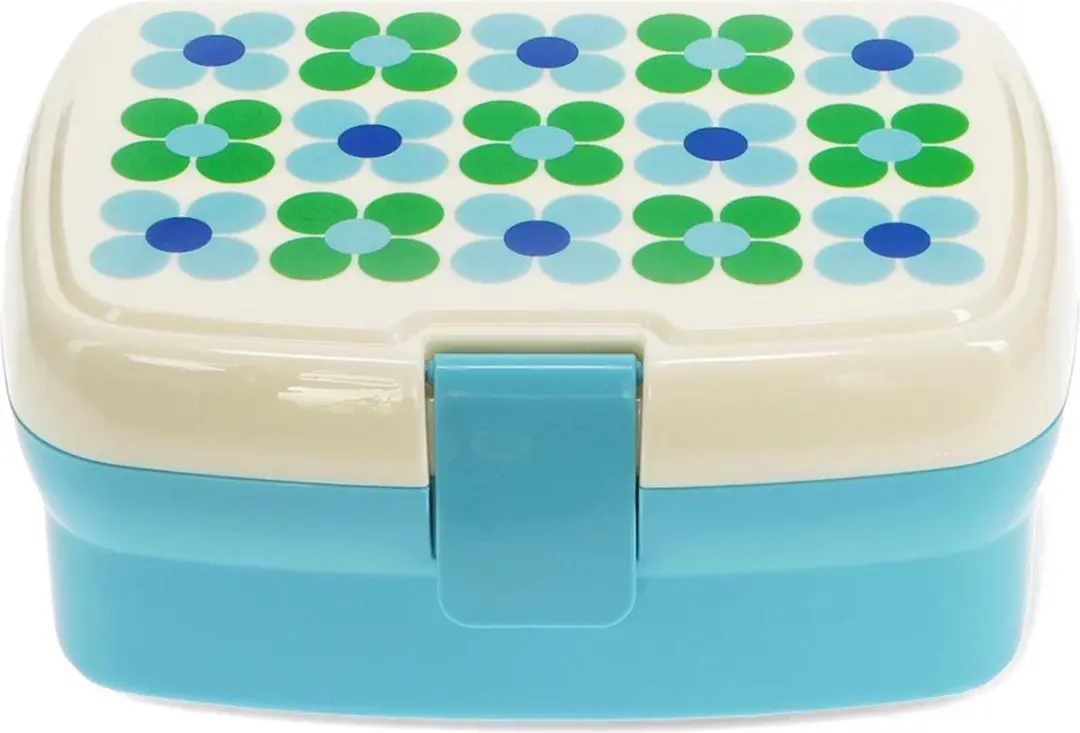 Lunchbox Blue and Green Daisy van Rex London