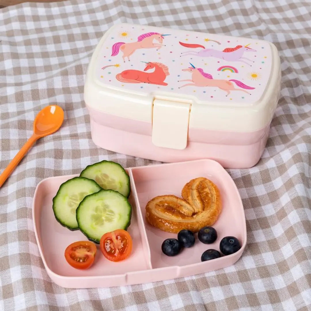 Rex London Lunchbox Eenhoorn - 3-delig - Roze/Wit