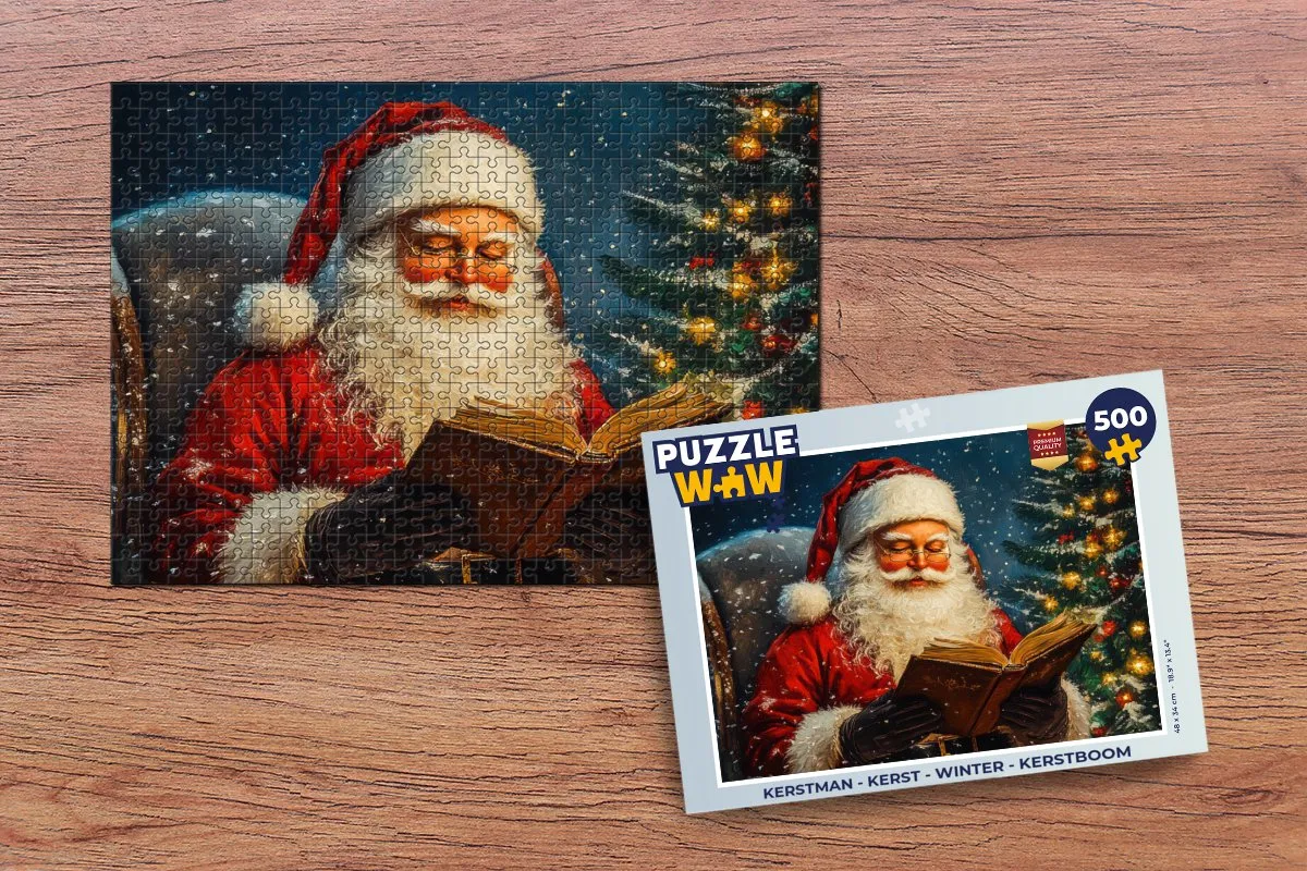 PuzzleWow Kerstman Kerstboom Legpuzzel 500 Stuks - Kerstman/Kerstboom