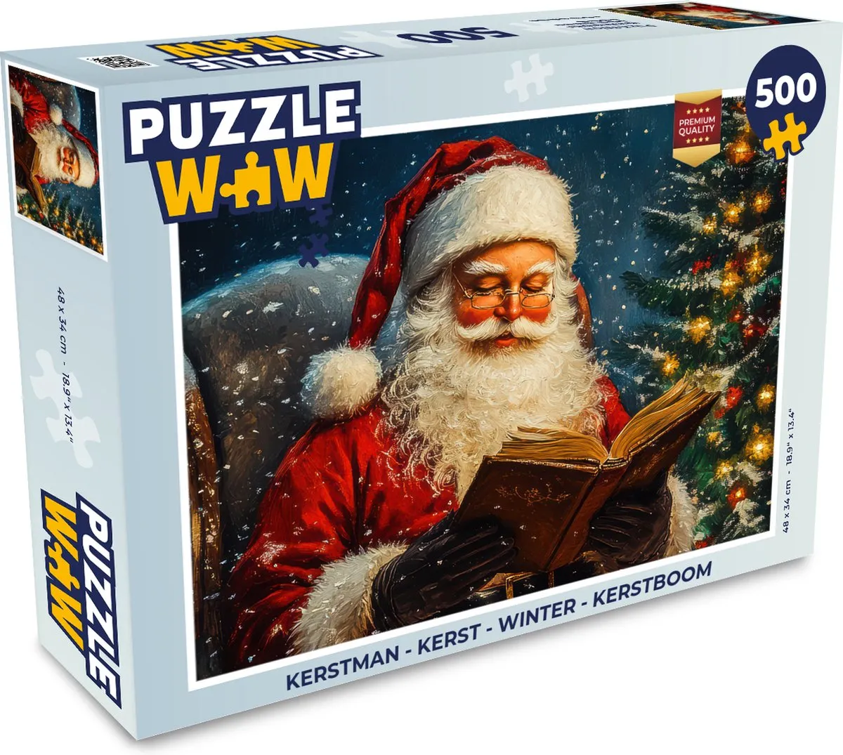 PuzzleWow Kerstman Kerstboom Legpuzzel 500 Stuks - Kerstman/Kerstboom