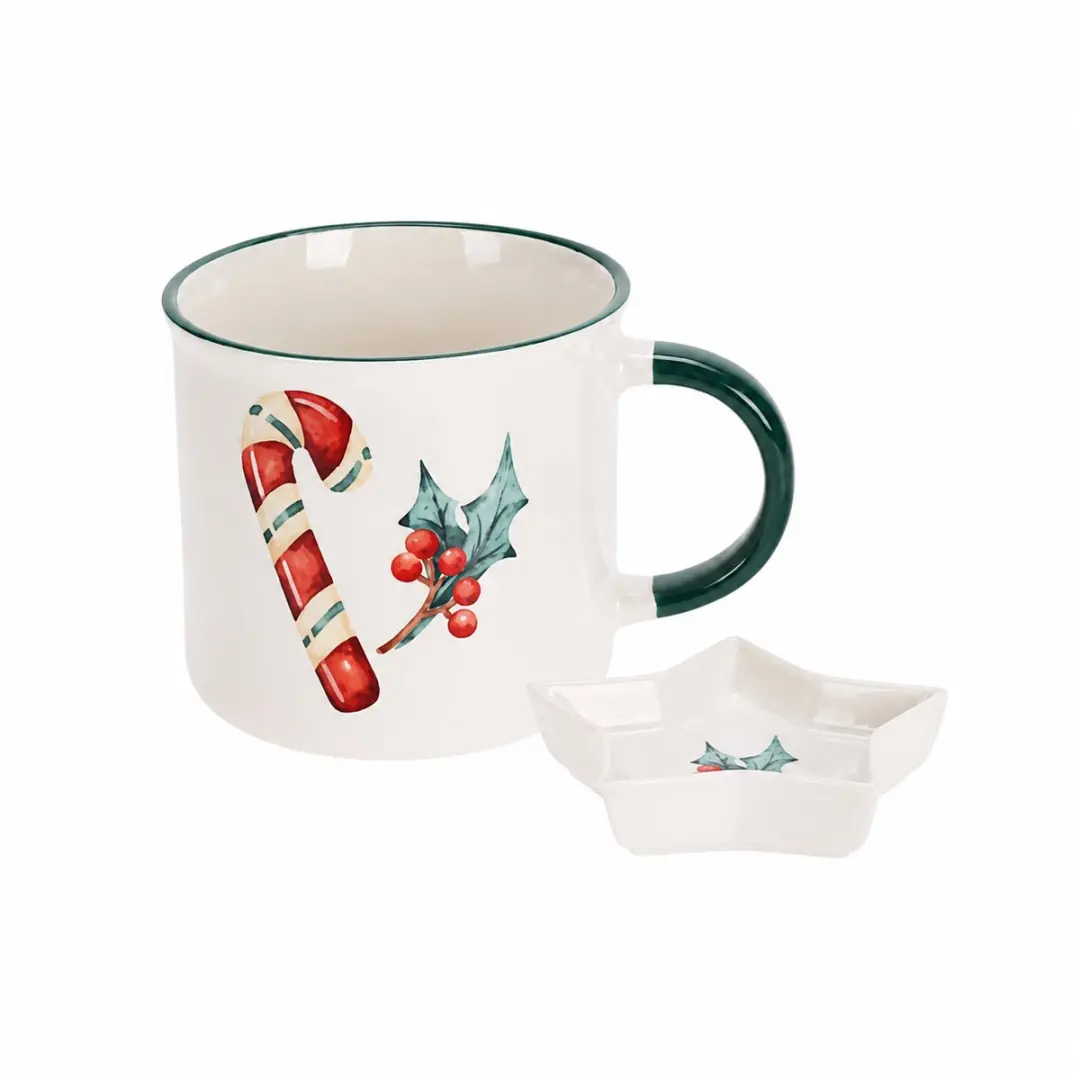 Home & Styling Kerst Candy Cane Mok met Schaaltje