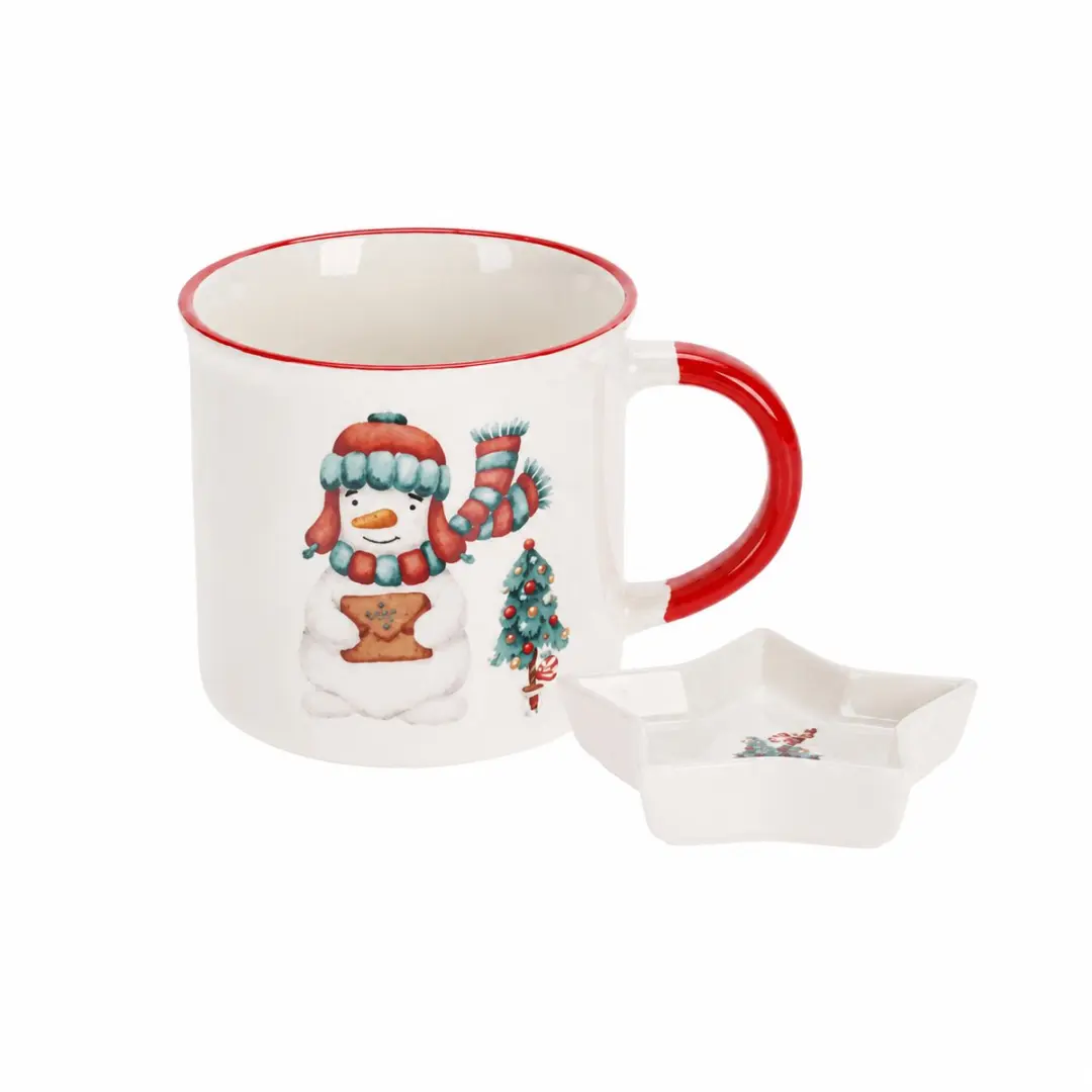 Home & Styling Kerst Sneeuwman Mok met Schaaltje