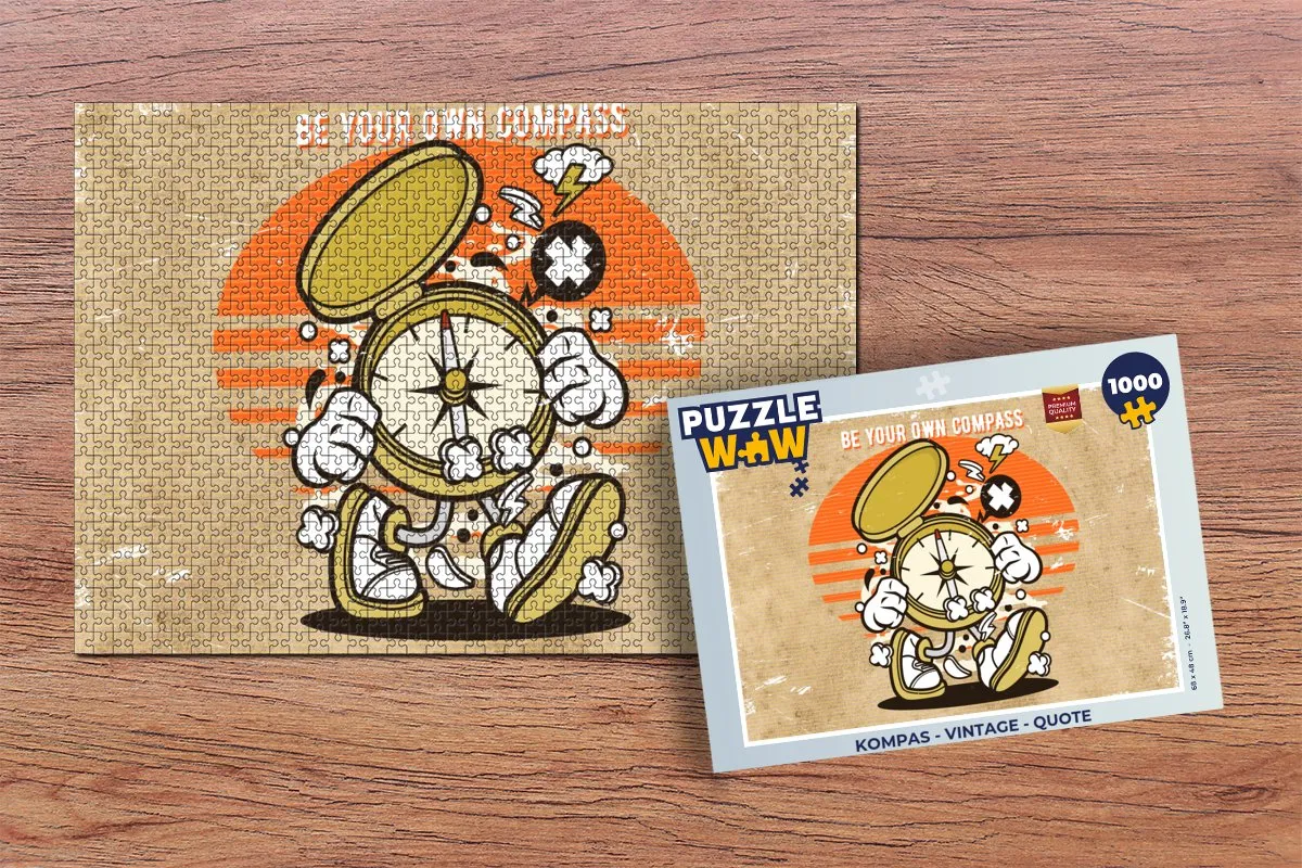 PuzzleWow Kompas Puzzel 1000 Stuks - Multicolor