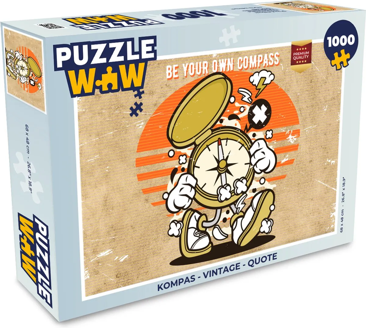 PuzzleWow Kompas Puzzel 1000 Stuks - Multicolor