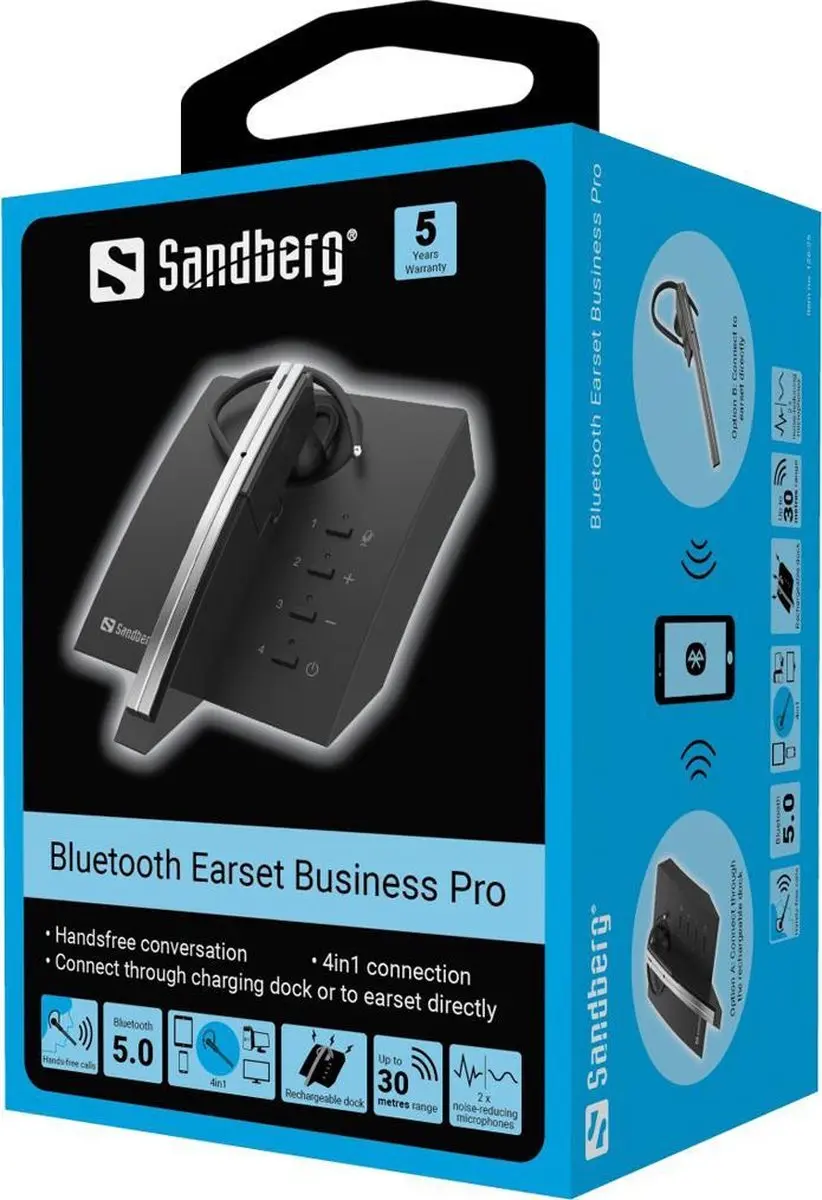 Sandberg 126-25 On-Ear Headset - Noise Cancelling - Zwart - afbeelding 4 van 6