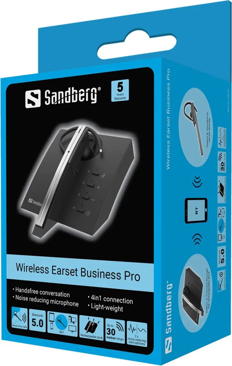 Sandberg 126-25 On-Ear Headset - Noise Cancelling - Zwart - afbeelding 6 van 6