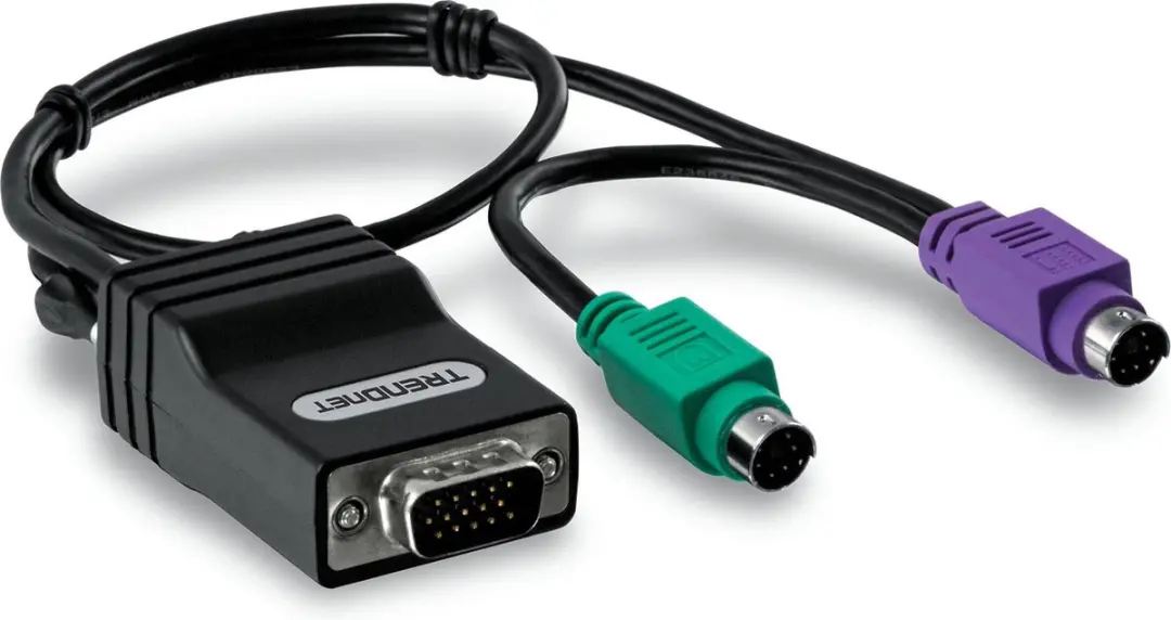 Trendnet TK-CAT5P PS/2-kabel 0,4 m 2x 6-p Mini-DIN Zwart