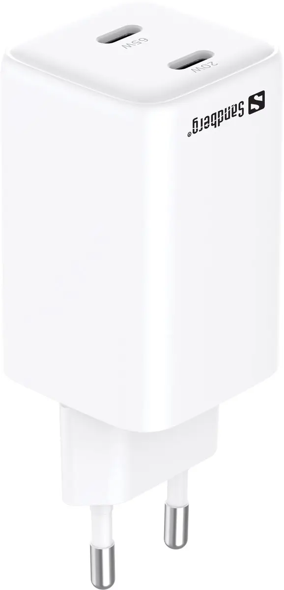 Sandberg AC-oplader 65W PD - 2x USB-C - Wit - afbeelding 6 van 6