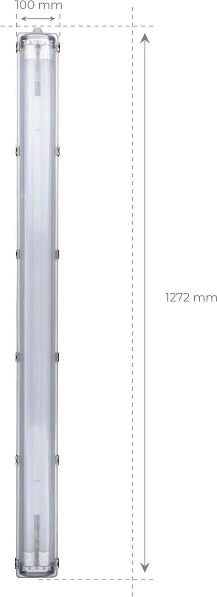 Ledvion LED TL Armatuur 120cm 2x12W 6500K - Grijs - afbeelding 6 van 6