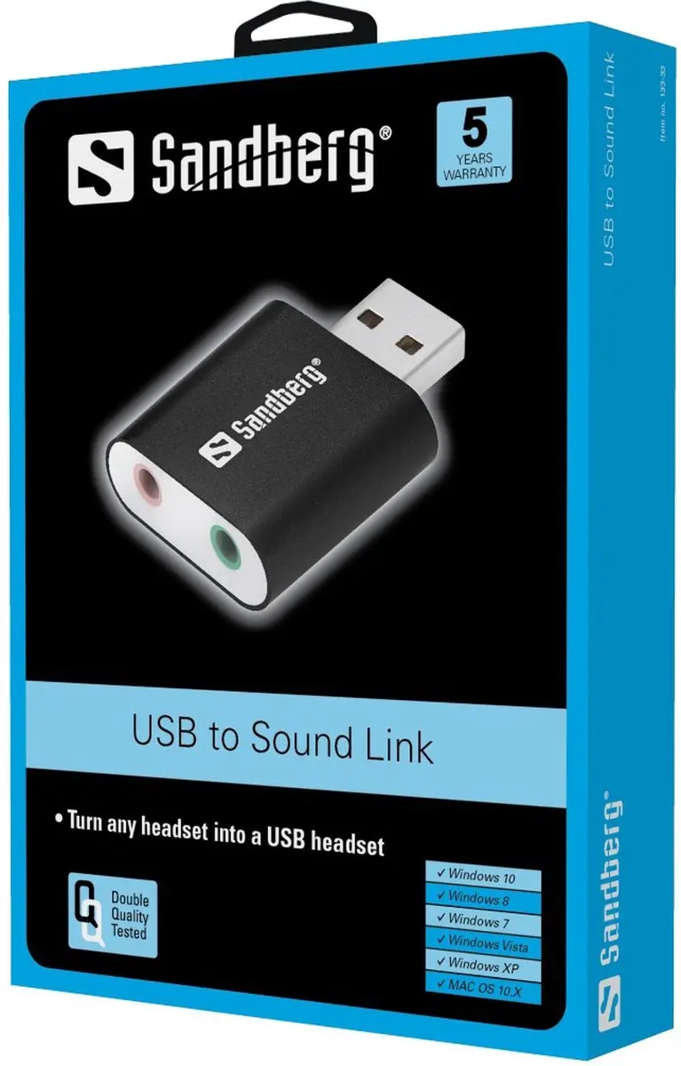 Sandberg 133-33 USB naar Sound Link - Zwart - afbeelding 4 van 4