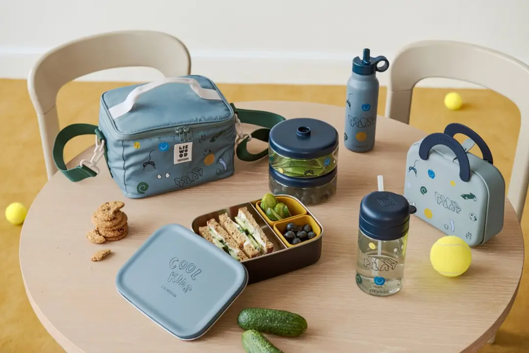 Liewood Elara opvouwbare lunchbox - Play / Dusty Peppermint - 15x18x7 cm