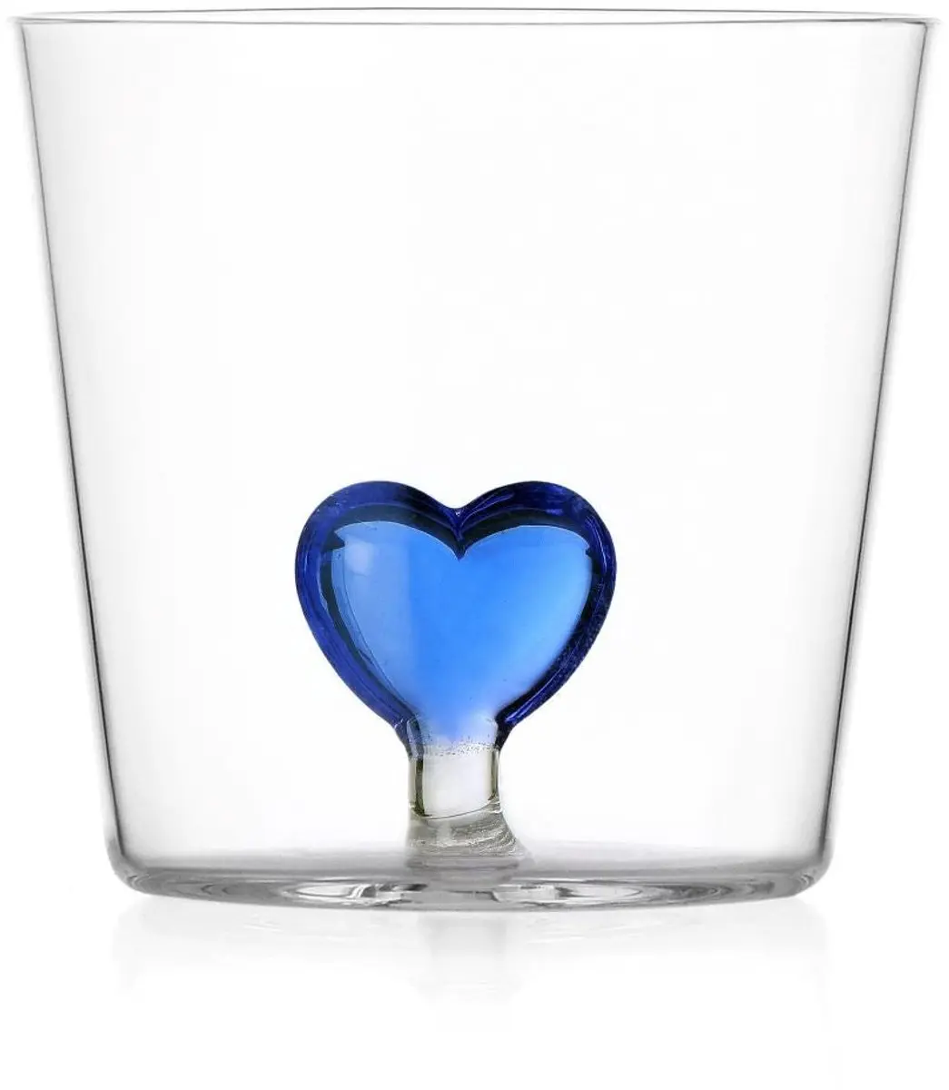 Ichendorf Milano Waterglas Cuore Blauw Hart