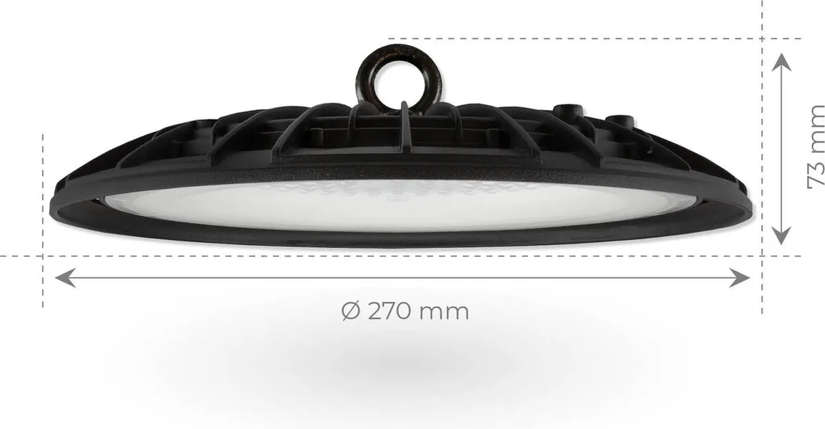 Ledvion LED High Bay Sensor 100W 110lm/W - 22.000L IP65 - Zwart