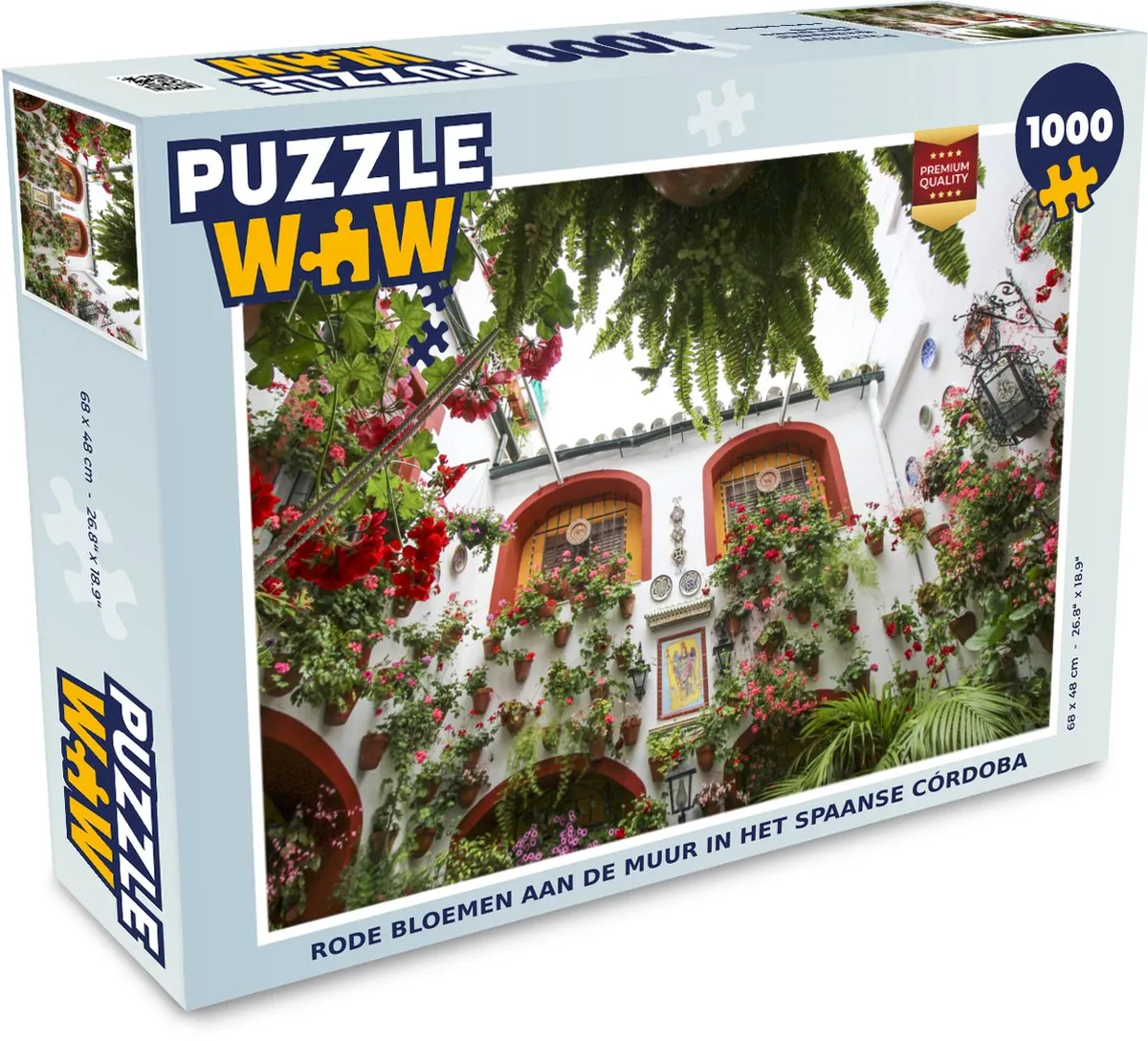 PuzzleWow Legpuzzel Rode Bloemen Córdoba 1000 Stuks