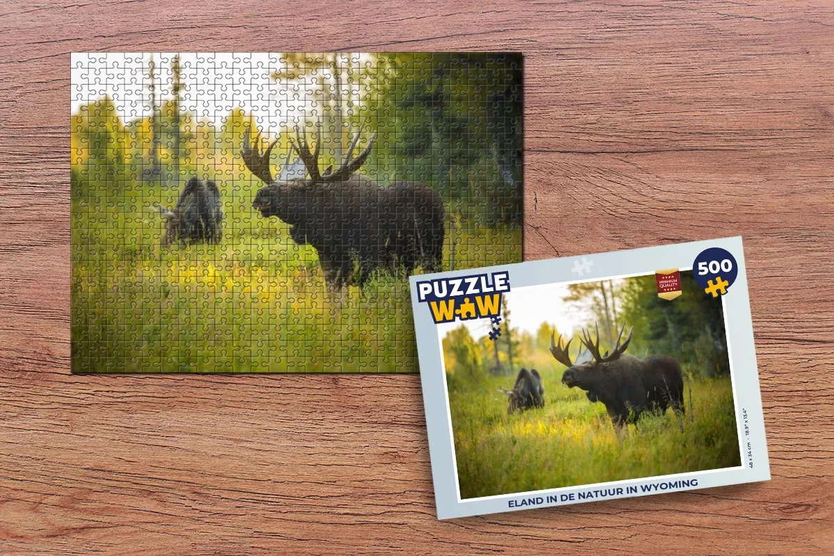 PuzzleWow Wyoming Eland Natuur Legpuzzel 500 Stuks - Multicolor