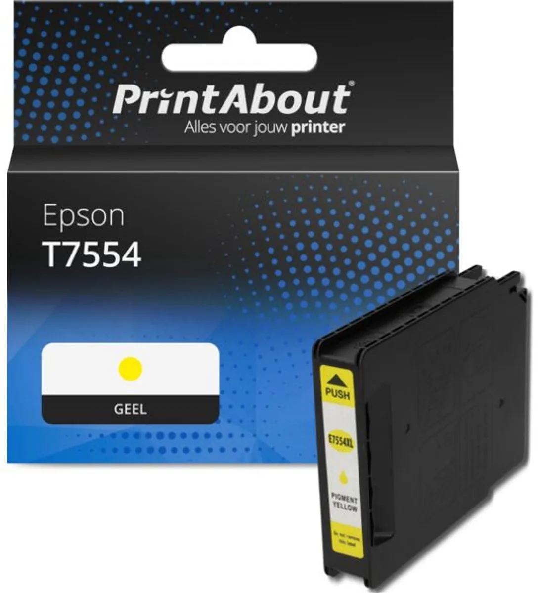 PrintAbout T7554 Inktcartridge Geel - 7200 pagina's - Epson