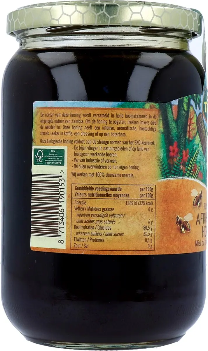 De Traay Afrikaanse Honing Bio 900g - afbeelding 5 van 6