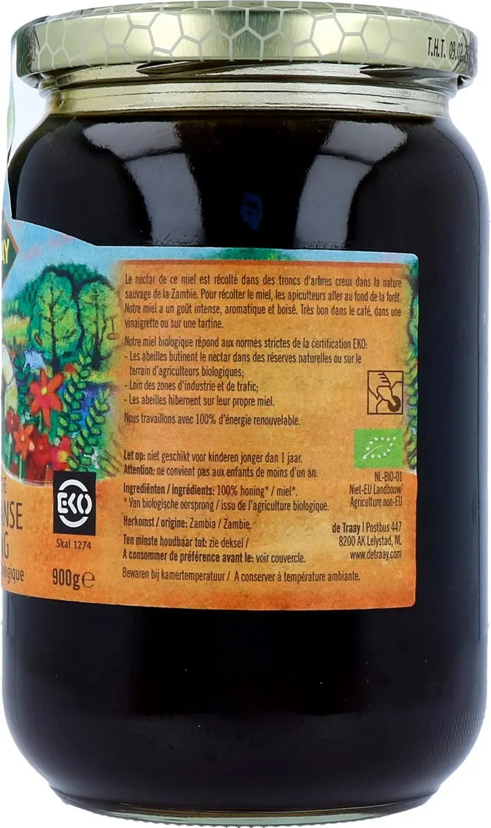 De Traay Afrikaanse Honing Bio 900g - afbeelding 6 van 6