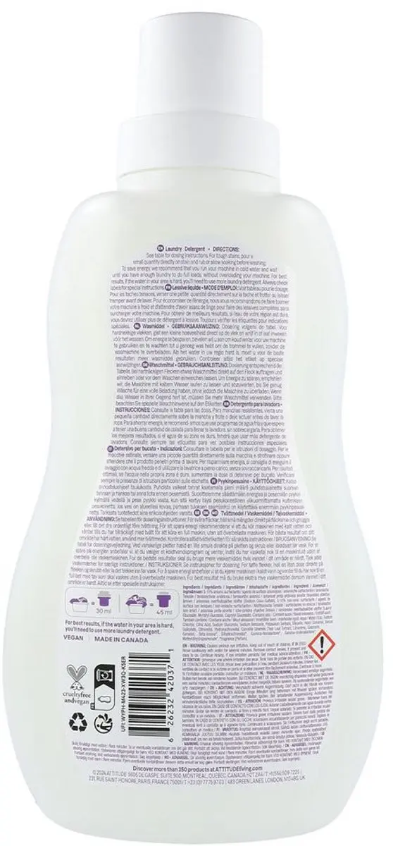 Attitude Little Ones Wasmiddel Sweet Lullaby 1L - 35 Wasbeurten