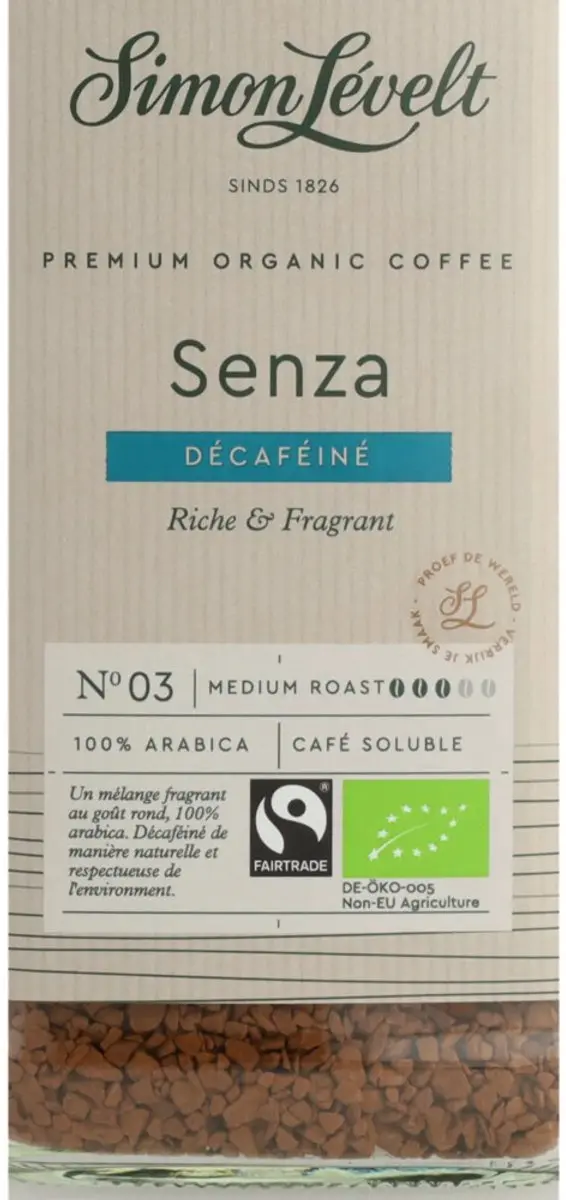 Simon Lévelt Premium Organic Cafeïnevrije Oploskoffie 100g - afbeelding 3 van 6