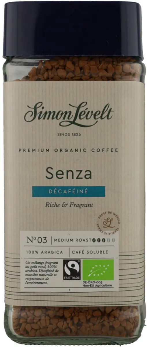 Simon Lévelt Premium Organic Cafeïnevrije Oploskoffie 100g - afbeelding 6 van 6