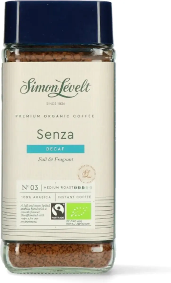 Simon Lévelt Premium Organic Cafeïnevrije Oploskoffie 100g - afbeelding 2 van 6