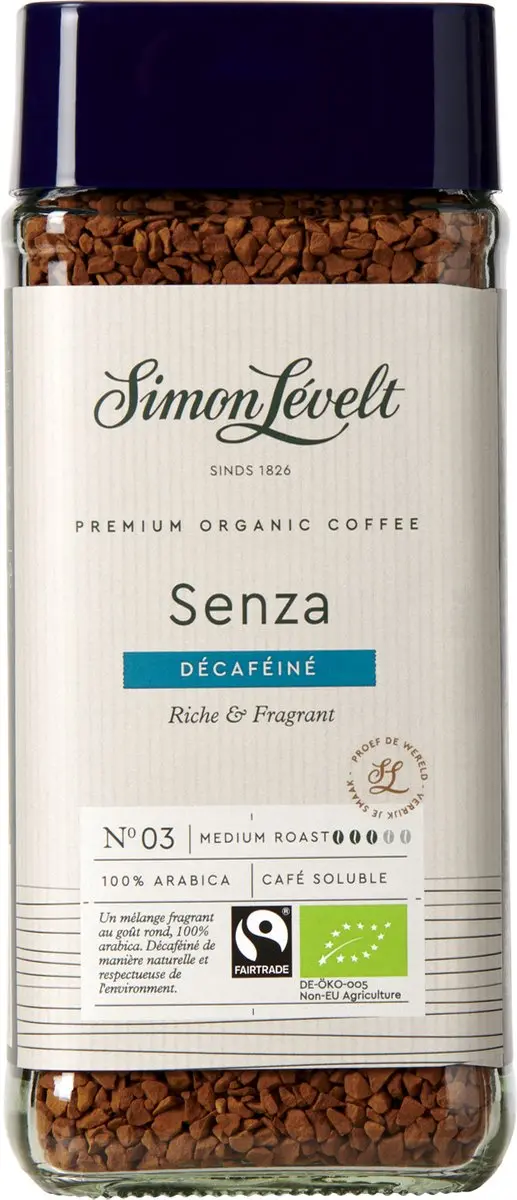 Simon Lévelt Premium Organic Cafeïnevrije Oploskoffie 100g
