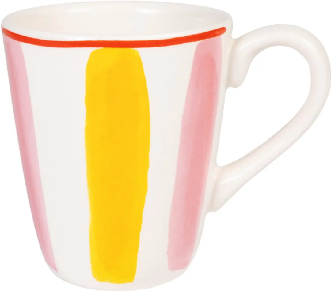 Blond Amsterdam, Even Bijkletsen Everyday Stripes: beker 0,35l roze/geel
