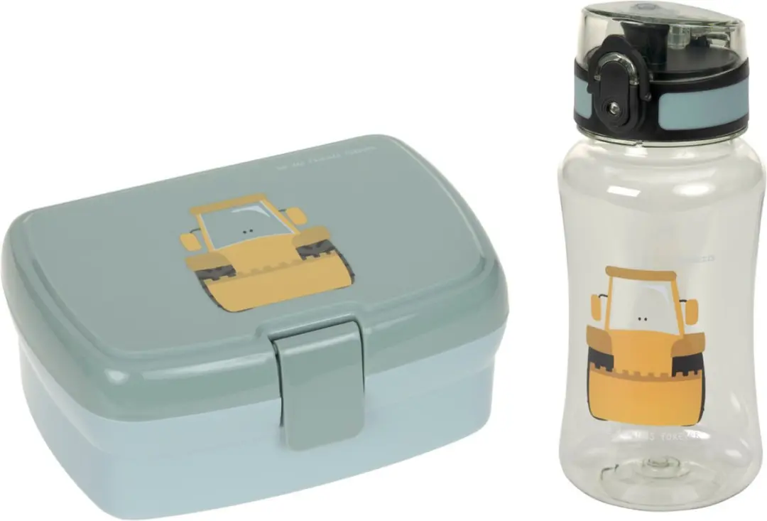 Lässig Lunch Set Tiny Drivers Excavator broodtrommel + drinkfles
