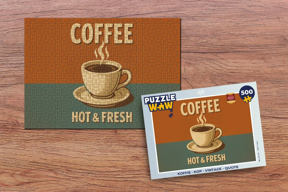 PuzzleWow Vintage Koffie Legpuzzel 500 Stuks - MPN 8721373928068