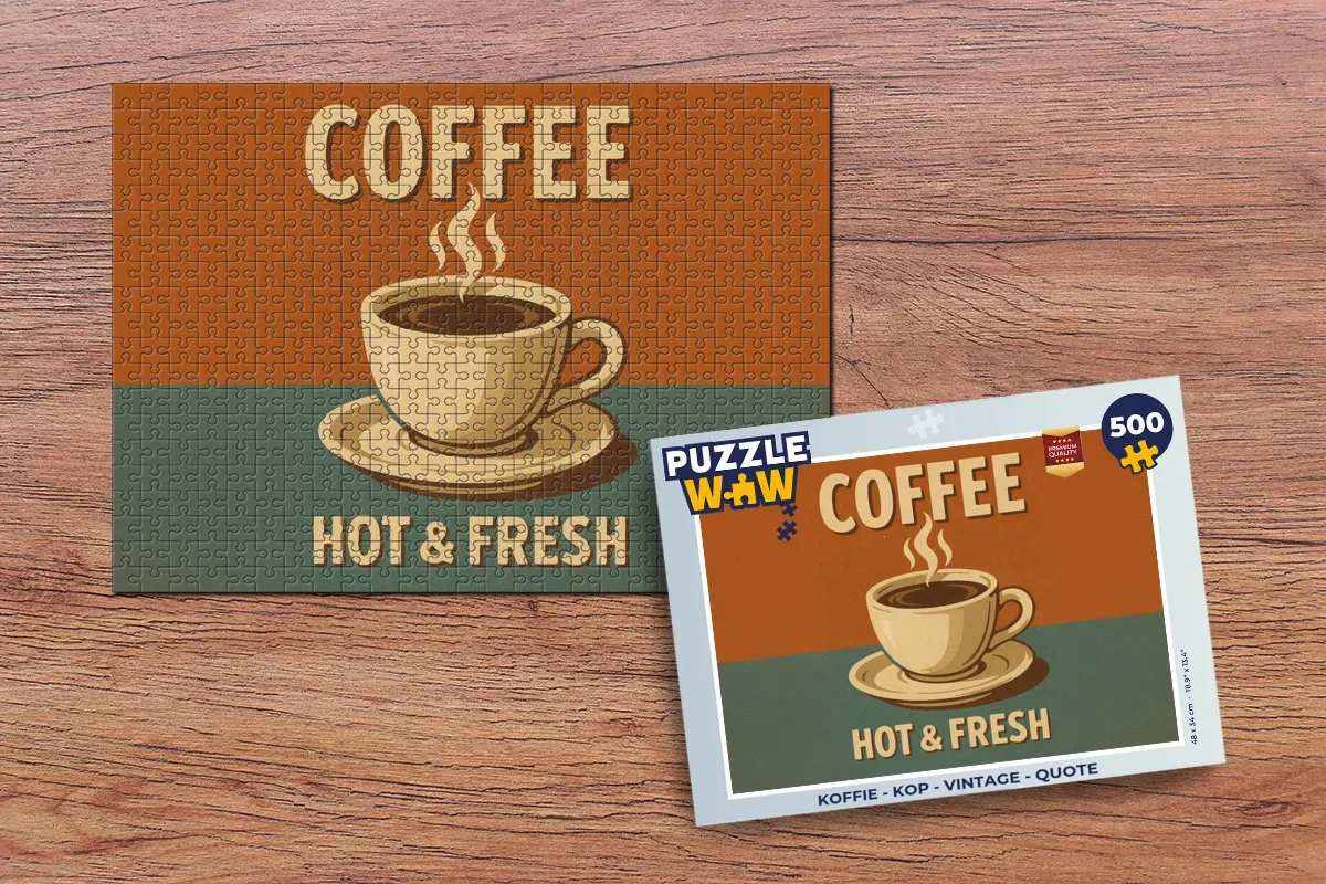 PuzzleWow Vintage Koffie Legpuzzel 500 Stuks - MPN 8721373928068
