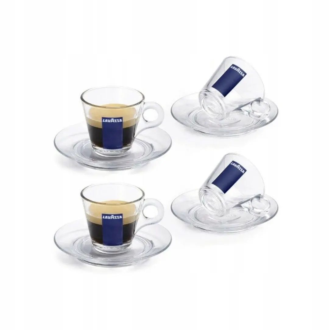 Lavazza Cappuccino Glazen Kopjes met Schotel 160ml