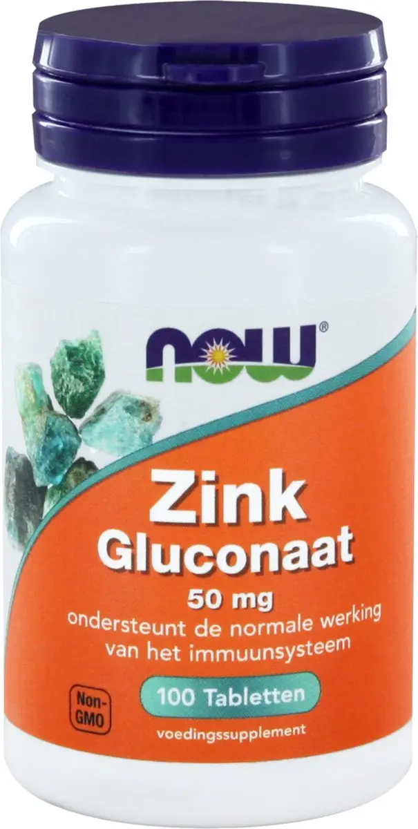 Now Foods Zink Gluconaat 50mg