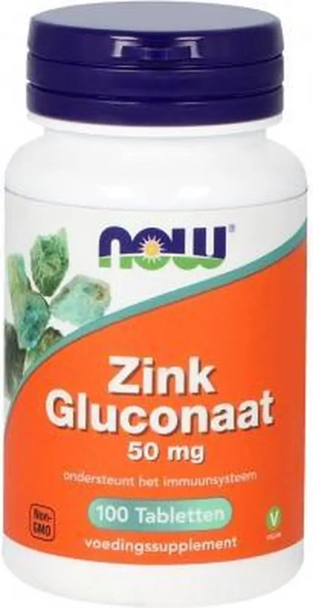 Now Foods Zink Gluconaat 50mg - 100 Tabletten