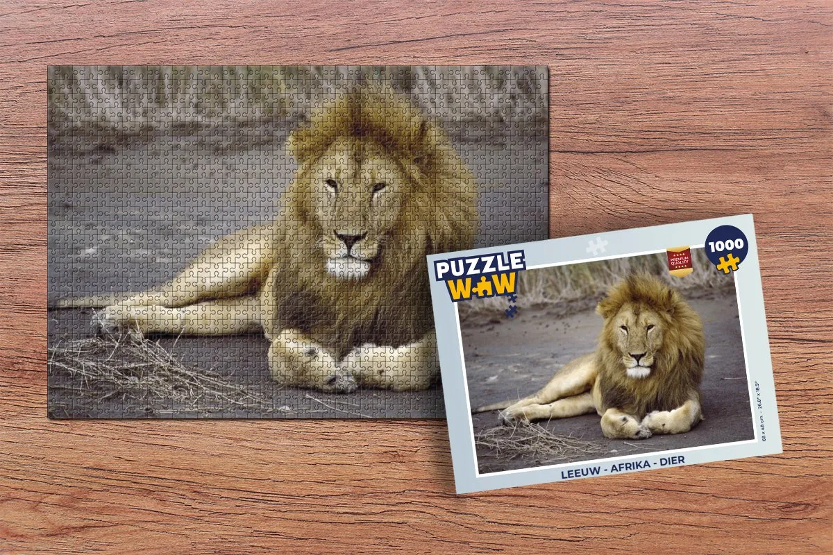 PuzzleWow Leeuw Afrika Legpuzzel 1000 Stuks - Multicolor
