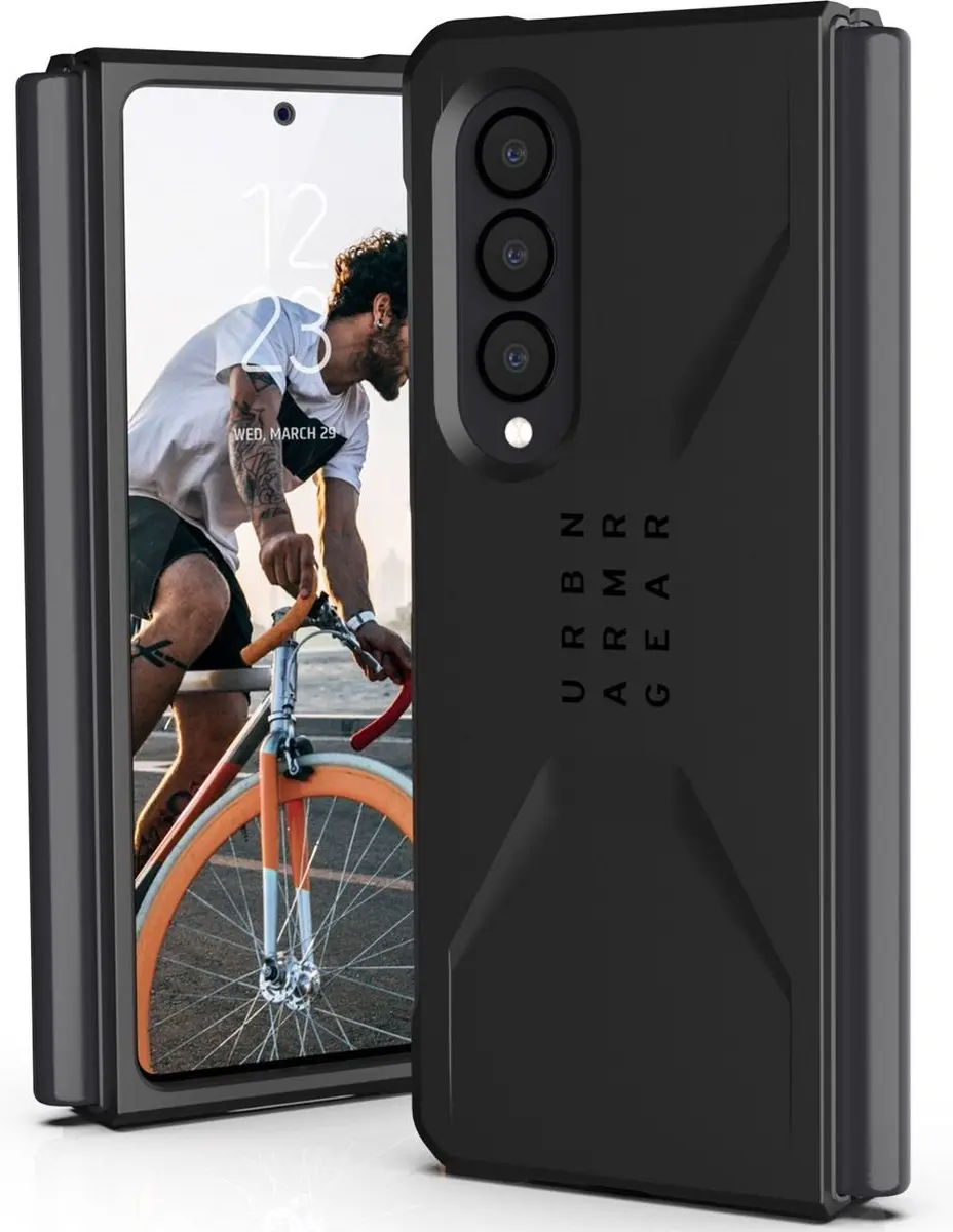 Urban Armor Gear Civilian Backcover - Samsung Galaxy Z Fold3 5G - Zwart - afbeelding 3 van 6