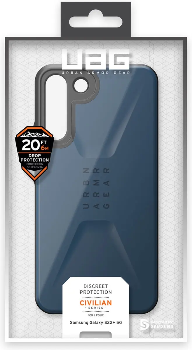 Urban Armor Gear Civilian Samsung Galaxy S22 Plus Hoesje - Blauw - afbeelding 6 van 6