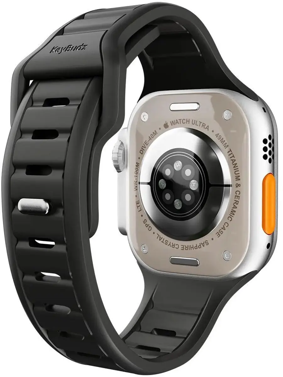 KeyBudz Journey FKM Horlogeband Apple Watch 44-49mm - Zwart - afbeelding 2 van 6