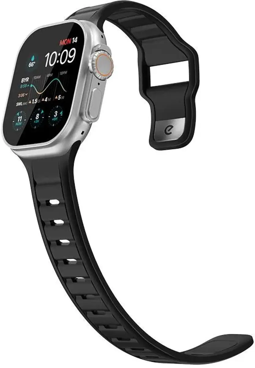 KeyBudz Journey FKM Horlogeband Apple Watch 44-49mm - Zwart - afbeelding 5 van 6